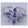 Image 1 : 12.82 CTW TANZANITE RING .925 STERLING SILVER