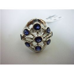 NATURAL 41.75 CTW SEMI PRECIOUS RING .925 STERLING SILV