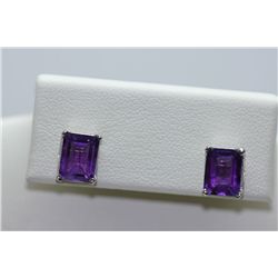 11.50 CTW AMETHYST EARINGS .925 STERLING SILVER