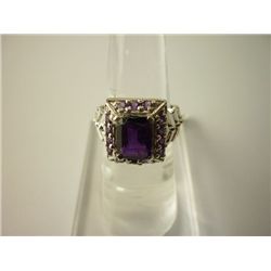 32.25 CTW AMETHYST RING .925 STERLING SILVER