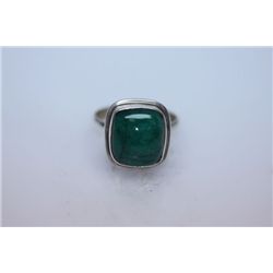 NATURAL 30.40 CTW EMERALD CABUSHION SQUARE CUT RING .92