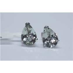 26.50 CTW GREEN AMETHYST EARINGS .925 STERLING SILVER