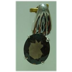 17.00 CTW Smoky TOPAZ PENDANT .925 STERLING SILVER