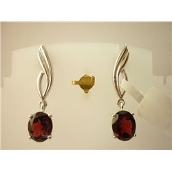 28.75 CTW GARNET EARRING .925 STERLING SILVER