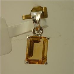 4.75 CTW CITRINE PENDANT .925 STERLING SILVER