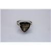 Image 1 : NATURAL 25.40 CTW SMOKY TOPAZ TRILLION CUT RING .925 ST