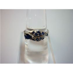 NATURAL 12.50 CTW SAPPHIRE RING .925 STERLING SILVER