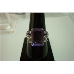 28.00 CTW Amethyst and TANZANITE Cut fine ring .925 STE