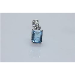 7.25 CTW BLUE TOPAZ PENDANT .925 STERLING SILVER