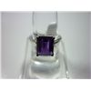Image 1 : NATURAL 14.00 CTW  AMETHYST RING .925 STERLING SILVER