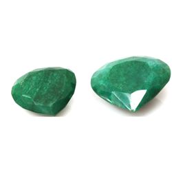 Natural 264.67ctw African Emerald Heart Shape (2) Stone