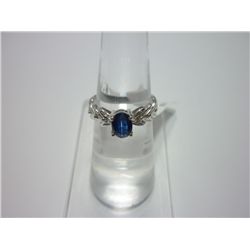 NATURAL 14.25 CTW SAPPHIRE RING .925 STERLING SILVER