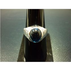NATURAL32.00 CTW BLUE TOPAZ RING .925 STERLING SILVER