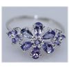 Image 1 : 10.24 CTW TANZANITE RING .925 STERLING SILVER