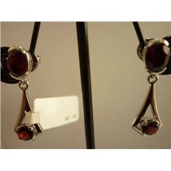 27.75 CTW GARNET EARRING .925 STERLING SILVER