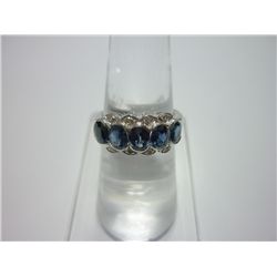 NATURAL 9.50 CTW SAPPHIRE RING .925 STERLING SILVER