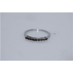 6.13 CTW BLUE DIAMONDS RING .295 STERLING SILVER