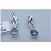 Image 1 : 30.00 CTW BLUE TOPAZ EARRING .925 STERLING SILVER
