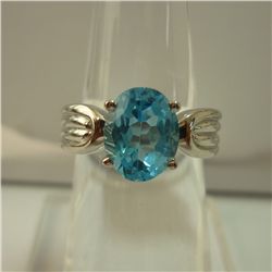 25.75 CTW BLUE TOPAZ RING .925 STERLING SILVER