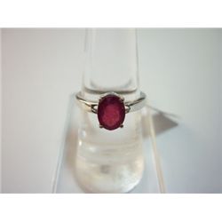 NATURAL 12.00 CTW RUBY RING .925 STERLING SILVER