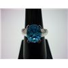 Image 1 : NATURAL 24.00 CTW  BLUE TOPAZ RING .925 STERLING SILVER