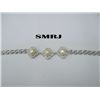 Image 1 : 3 PEACH PEARLS ELEGANT SILVER BRACELET *** METAL: SILVE