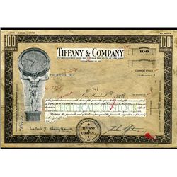 Tiffany & Company, Unique Stock Certificate Model From 1969.