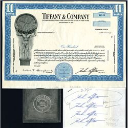 Tiffany & Company, Unique Production Proof, Metal Seal With Seal Models & Original Signatures of Far