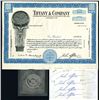 Image 1 : Tiffany & Company, Unique Production Proof, Metal Seal With Seal Models & Original Signatures of Far