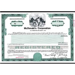 Celebrating their 50th Anniversary, McDonald's Corp., Specimen Stock.
