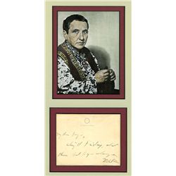 Gertrude Stein Autograph on Letter and Color Photograph.