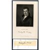 Image 1 : Washington Irving Autograph with Engraved Portrait from 1833.