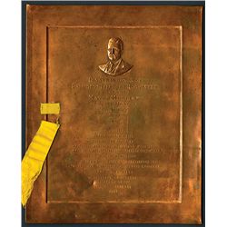 Theodore Rooselvelt 1903 Dinner Menu Printed on Copper.