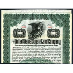 United States Sugar & Land Co., Specimen Bond.