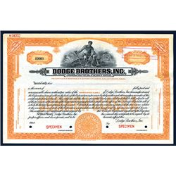 Dodge Brothers, Inc., Specimen Stock.