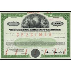 Cessna Aircraft Co., Specimen Bond.