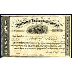 American Express Company, Type II, Stock Certificate With Wells, Fargo & Holland Signatures.