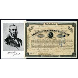 American Express Company, Type VI, Stock Certificate With William Fargo Signature as President