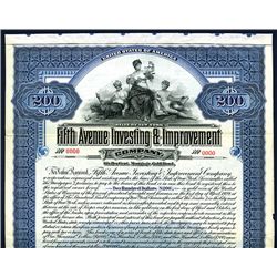 Fifth Avenue Investing & Improvement Co., Specimen Bond.