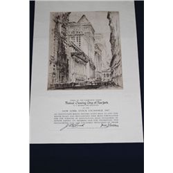 New York Stock Exchange Unframed Membership Certificate.