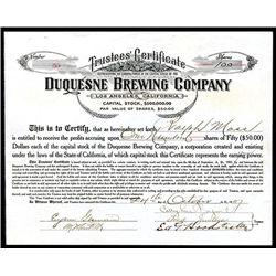 Duquesne Brewing Co., Issued Stock.