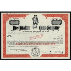 Quaker Oats Co. Specimen Bond.