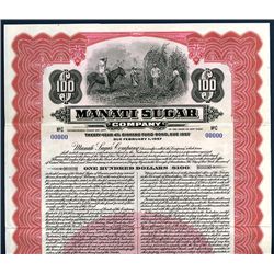 Manati Sugar Co., Specimen Bond.