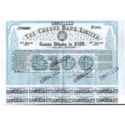 Cheque Bank Ltd. Issued Bond.