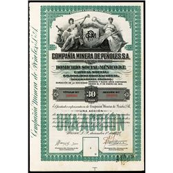 Compania Minera De Penoles, S.A., Specimen Bond.