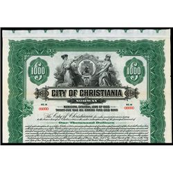 City of Christiania, Specimen Bond.