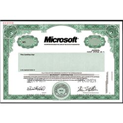 Microsoft Corp., Specimen Stock.