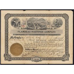 Flambeau-Hastings Co. Issued Stock.