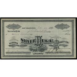 Silver Hill Mining Co. Issued Stock.