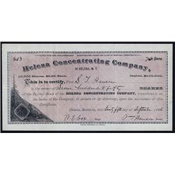 Helena Concentrating Co. Issued Stock.